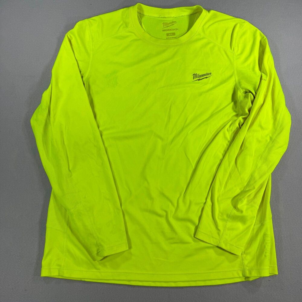 Milwaukee WORKSKIN Long Sleeve Shirt Mens XL Hi-Vis Yellow Base Layer